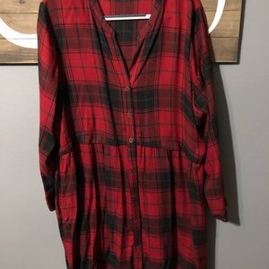 Maurice’s drop waist dress. Hits right at the knee.